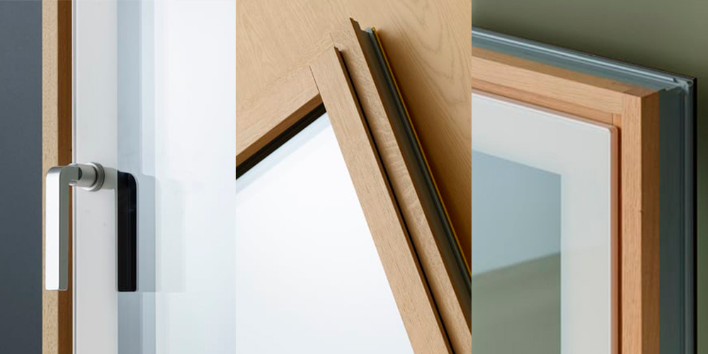 Combinación de las ventanas de madera